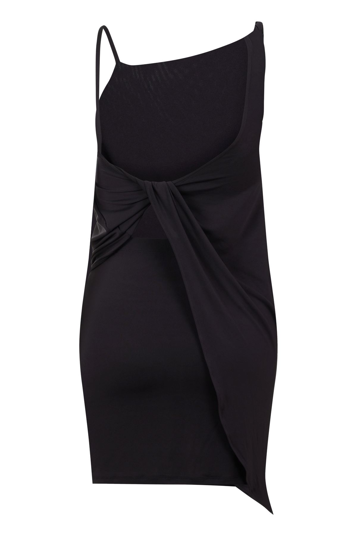 Siyah Midi Elbise (Asymetric Kesim)