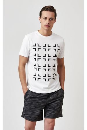 Çizgili Spor Şort (Anahtar Baskı)