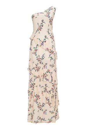 Ecru Garden One Shoulder Frilled Dress