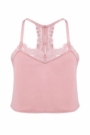 Dantel Detaylı Askılı Top (Pudra Pembe)