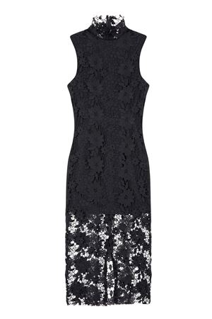 Balıkçı Yaka Dantel Midi Elbise 