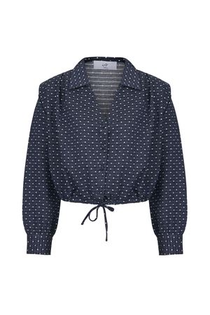 Denim Gömlek (Lacivert Üzeri Beyaz Puantiyeli)