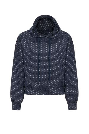 Hoddy Sweatshirt (Lacivert Üzeri Beyaz Puantiyeli) 