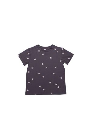 Çocuk Antrasit Üzeri Çiçek Baskılı Tshirt