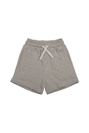 Çocuk Gri Ekru Çizgili Şort