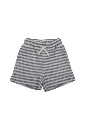 Çocuk Lacivert Ekru Çizgili Şort