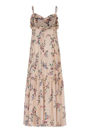 Fırfır Detaylı Maxi Elbise Sırt İpli (Floral)