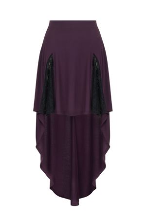 Dantel Detaylı Simetrik Etek (Mürdüm)