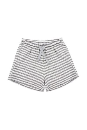 Çocuk Popcorn Şort (Antrasit Beyaz Çizgili)