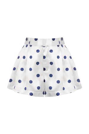 Saten Şort (Beyaz Üzeri Lacivert Puantiyeli)