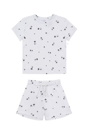 Çocuk Beyaz Üzeri Palmiye Desenli Şort