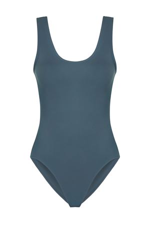 Yuvarlak Yaka Bodysuit (Gri Yeşil)