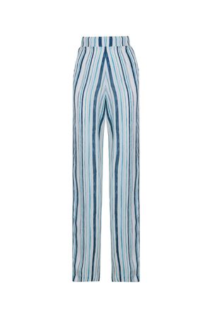 Arkası Cepli Pantolon (Mavi Beyaz Çizgili)