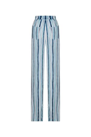 Arkası Cepli Pantolon (Mavi Beyaz Çizgili)