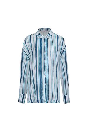 Gömlek Verev Düğmeli (Mavi Beyaz Çizgili)