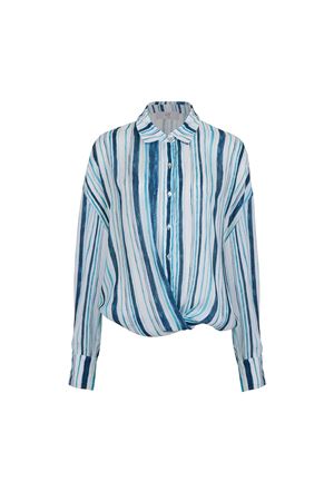 Gömlek Verev Düğmeli (Mavi Beyaz Çizgili)