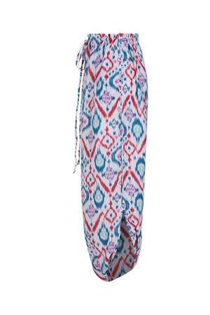Şalvar Pantolon (Kırmızı Su Yeşili Etnik Desen)