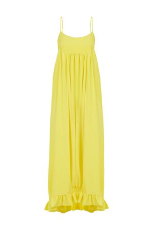 Sarı Askılı Maxi Elbise 