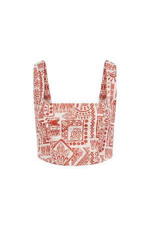 Korse Top (Ekru Üzeri Kiremit Etnik Desen)