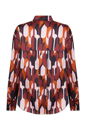 Saten Gömlek  Sırt Yırtmaç Detaylı (Grafiti Desenli)