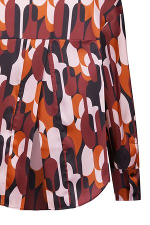 Saten Gömlek  Sırt Yırtmaç Detaylı (Grafiti Desenli)