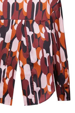 Saten Gömlek  Sırt Yırtmaç Detaylı (Grafiti Desenli)