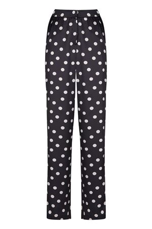 Saten Pantolon (Siyah Üzeri Beyaz Puantiyeli)