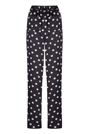 Saten Pantolon (Siyah Üzeri Beyaz Puantiyeli)