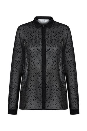 Siyah Transparan Gömlek (Siyah Puantiyeli)