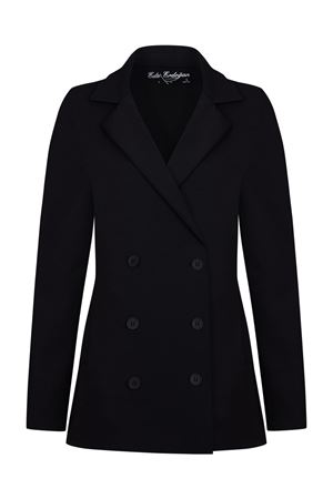 Tafy Blazer Ceket Siyah Düğmeli Kruvaze Fit 