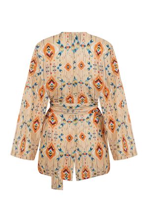 Kısa Kimono (Somon Turuncu Indian Desenli)