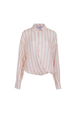 Gömlek Verev Düğmeli (Somon Beyaz Çizgili)