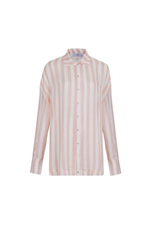 Gömlek Verev Düğmeli (Somon Beyaz Çizgili)