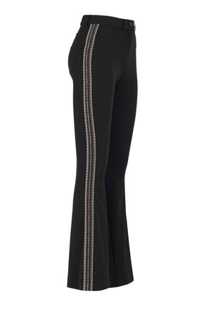 Siyah İspanyol Paça Pantolon (Yanları Şeritli)