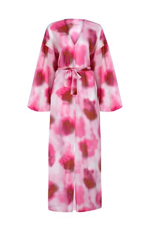 Uzun Kimono (Pembe Beyaz Batik)