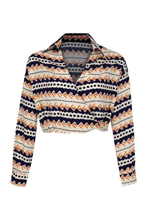 Color Effect Crop Uzun Kollu Gömlek