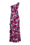 Watercolor One Shoulder Frilled Dress 