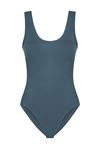Yuvarlak Yaka Bodysuit (Gri Yeşil)